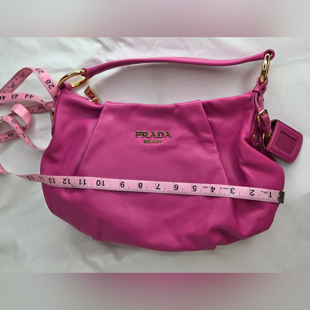 🔥HostPick🔥NWOT PRADA Milano Vibrant Pink Leather Shoulder Bag Gold Hardware - Picture 16 of 16